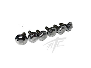 HAYABUSA SMOOTH CHROME FOOT PEG BRACKET BOLTS (6) 1999-2007 SUZUKI HAYABUSA