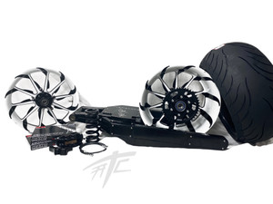 300 STEALTH FAT TIRE KIT WHITE & BLACK TORNADO WHEELS 06-11 KAWASAKI NINJA ZX14