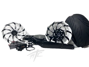300 STEALTH FAT TIRE KIT WHITE & BLACK TORNADO WHEELS 12-20 KAWASAKI NINJA ZX14R