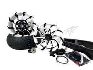 360 STEALTH FAT TIRE KIT WHITE & BLACK TORNADO WHEELS 06-07 SUZUKI GSXR 600 750