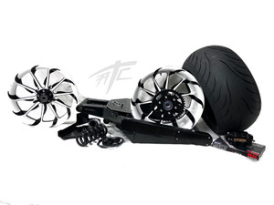 360 OSD FAT TIRE KIT WHITE & BLACK TORNADO WHEELS 13-20 SUZUKI HAYABUSA ABS