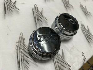 ZX-14 ENGRAVED \CHROME FORK CAPS DIAMOND CUT 06-11 KAWASAKI NINJA ZX14 *FLAWED*