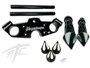 HAYABUSA BLACK CONTRAST CUT SPIKES TRIPLE TREE PACKAGE 2022 SUZUKI HAYABUSA