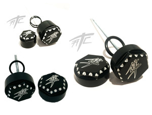 HAYABUSA BLACK CONTRAST FRONT/REAR AXLE/MOTOR MOUNT CAPS 99-22 SUZUKI HAYABUSA