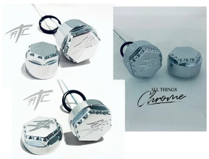 HAYABUSA CHROME HEX KANJI FRONT/REAR AXLE/MOTOR MOUNT CAPS 99-22 SUZUKI HAYABUSA
