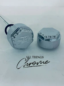 HAYABUSA CHROME DIAMOND CUT KANJI ENGRAVED FRONT AXLE CAPS 2020 SUZUKI HAYABUSA
