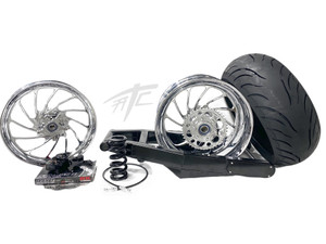 240 STEALTH FAT TIRE KIT CHROME TURBO WHEELS 01-08 SUZUKI GSXR 1000