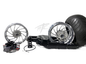 330 STEALTH FAT TIRE KIT CHROME TURBO WHEELS 04-15 KAWASAKI NINJA ZX-10R 