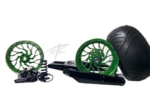 BUSA 300 OSD FAT TIRE KIT ILLUSION GREEN HELLIAN WHEELS 99-07 SUZUKI HAYABUSA