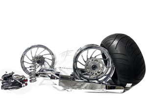 300 STEALTH FAT TIRE KIT CHROME ARM TURBO WHEELS 06-07 SUZUKI GSXR 600 750