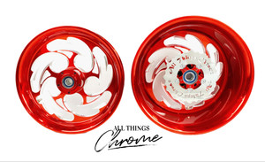 HAYABUSA STOCK SIZE CANDY RED CONTRAST SHREDDER WHEELS 2022-2024 SUZUKI HAYABUSA
