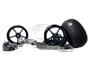 300 CHROME FAT TIRE KIT BLACK CONTRAST ALLSTAR WHEELS 01-05 SUZUKI GSXR 600 750