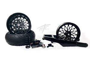 BUSA 240 STEALTH FAT TIRE KIT BLACK CONTRAST BANDIT WHEELS 08-12 SUZUKI HAYABUSA
