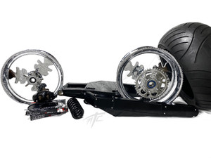 HAYABUSA 330 STEALTH FAT TIRE KIT CHROME KANJI WHEELS 99-07 SUZUKI HAYABUSA