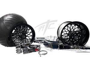 300 CHROME FAT TIRE KIT BLACK CONTRAST BANDIT WHEELS 08-20 SUZUKI GSXR 600 750