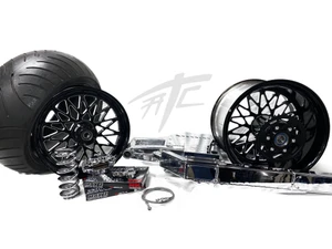 CBR 360 CHROME FAT TIRE KIT BLACK CONTRAST BANDIT WHEELS 2007 CBR1000RR