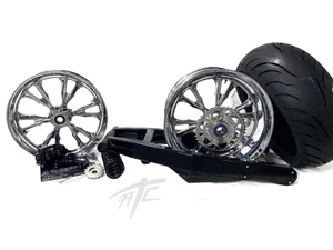 GSXR 240 STEALTH FAT TIRE KIT CHROME VANDETTA WHEELS 08-20 SUZUKI GSXR 600 750