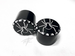 SPYDER ENGRAVED BLACK CONTRAST CUT REAR AXLE CAPS 15-20 CAN-AM SPYDER F3/F3T/F3S