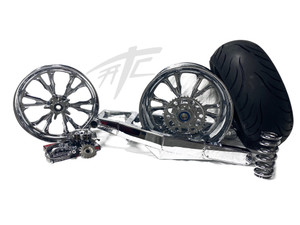 YZF 240 CHROME FAT TIRE KIT CHROME VANDETTA WHEELS 2009-2014 YAMAHA YZF R1