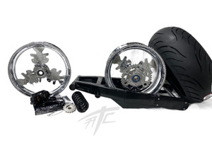 YZF 240 STEALTH FAT TIRE KIT CHROME KANJI WHEELS 2009-2014 YAMAHA YZF R1