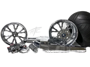 GSXR 330 CHROME FAT TIRE KIT CHROME VANDETTA WHEELS 08-20 SUZUKI GSXR 600 750