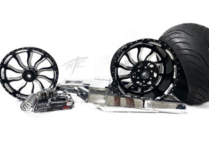 360 CHROME FAT TIRE KIT BLACK CONTRAST INFERNO WHEELS 06-07 SUZUKI GSXR 600 750