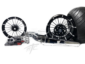 360 CHROME FAT TIRE KIT BLACK CONTRAST INFIDEL WHEEL 2009-2014 YAMAHA YZF R1