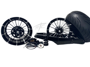 ののの② 240 CHROME FAT TIRE KIT BLACK CONTRAST INFIDEL WHEELS 12-20