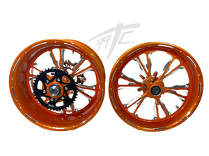 300 ILLUSION ORANGE CONTRAST VANDETTA WHEELS 01-08 SUZUKI GSXR 1000