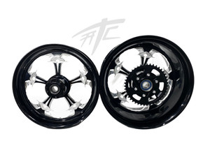 240 FAT TIRE BLACK CONTRAST STREET FIGHTER WHEELS 12-20 KAWASAKI NINJA ZX-14R