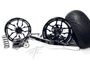 240 CHROME FAT TIRE KIT BLACK CONTRAST RECLUSE WHEELS 12-20 KAWASAKI NINJA ZX-14