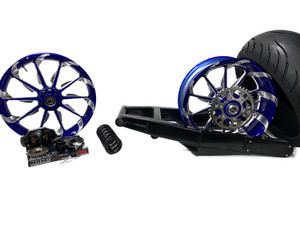 240 STEALTH FAT TIRE KIT BLUE CONTRAST TORNADO WHEELS 2009-2014 YAMAHA YZF R1