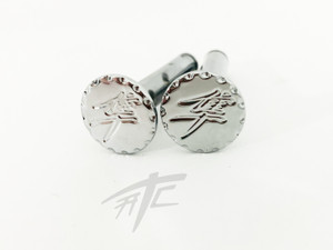 HAYABUSA ENGRAVED CHROME DIAMOND CUT FRONT PEG PINS 2022-2024 SUZUKI HAYABUSA