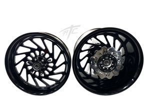 HAYABUSA STOCK SIZE SOLID BLACK MAYHEM WHEELS 2009-2014 YAMAHA YZF R1
