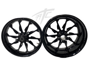STOCK SIZE SOLID BLACK TORNADO WHEELS 01-05 SUZUKI GSXR 600 750 STOCK SIZE SOLID BLACK TORNADO WHEELS 01-05 SUZUKI GSXR 600 750