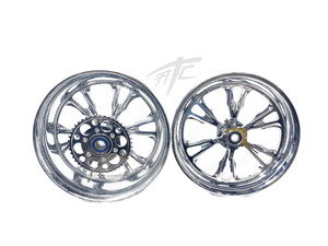 NINJA 300 FAT TIRE CHROME SMOOTH VANDETTA WHEELS 06-11 KAWASAKI NINJA ZX-14