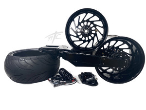 300 OSD FAT TIRE KIT SOLID BLACK MAYHEM WHEELS 08-12 SUZUKI HAYABUSA