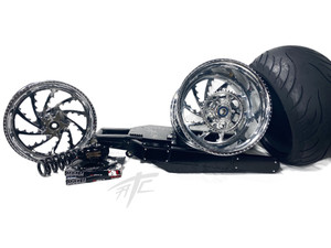 NINJA 360 STEALTH FAT TIRE KIT CHROME PIRANHA WHEELS 12-20