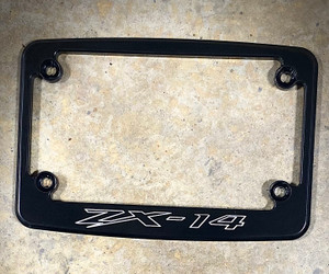 ZX14 ENGRAVED BLACK CONTRAST LICENSE PLATE FRAME 12-24 KAWASAKI NINJA ZX14
