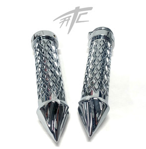HAYABUSA GRIPS CHROME DIAMOND PATTERN TWIST SPIKES 2008-2012 SUZUKI HAYABUSA