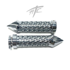 GSXR600 GRIPS CHROME DIAMOND PATTERN TWIST SPIKES ALL SUZUKI GSXR600