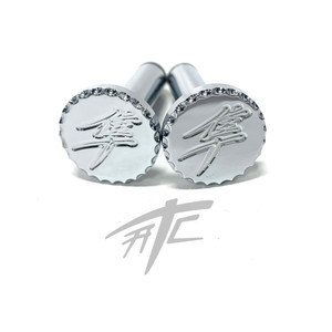 HAYABUSA CHROME DIAMOND CUT KANJI REAR FOOT PEG PINS 08-20 SUZUKI HAYABUSA