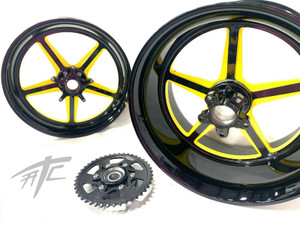 HAYABUSA STOCK SIZE BLACK AND YELLOW ALL STAR WHEELS 08-12 SUZUKI HAYABUSA