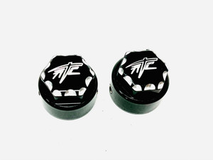BLACK CONTRAST DIAMOND CUT ATC KICKSTAND BRACKET BOLT CAPS 99-22 SUZUKI HAYABUSA