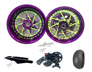 NINJA 240 FAT TIRE PURPLE/NEON GREEN SWITCHBACK WHEELS 10-15