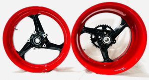 HAYABUSA 300 FAT TIRE BLACK & RED REPLICA WHEEL PACKAGE 08-12 SUZUKI HAYABUSA