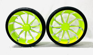 20" MANTA GREEN CONTRAST CUT TORNADO WHEELS & TIRES (2) 08' CAN-AM SPYDER GS 990
