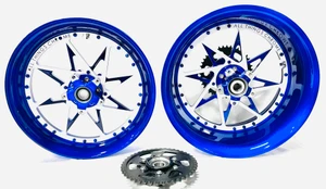 NINJA 300 BLUE-WHITE CENTERS SWITCHBACK WHEELS 06-11 KAWASAKI NINJA ZX-14