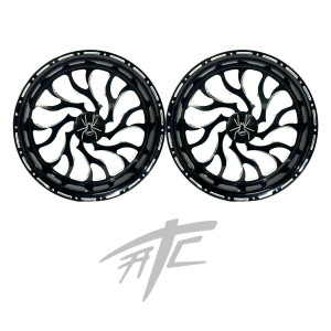 SPYDER 18" BLACK CONTRAST CUT HELLIAN WHEELS (2) 2008 CAN-AM SPYDER GS 990