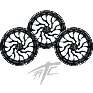 SPYDER 20" BLACK CONTRAST CUT HELLIAN WHEELS (3) 2015-2020 CAN-AM SPYDER F3